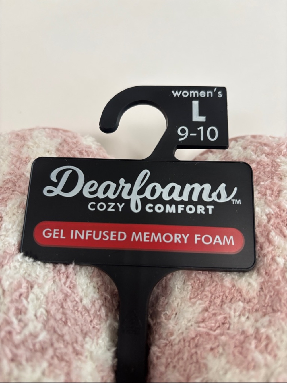 dearfoams Pink Leopard Plush Cuff Memory Foam Slippers - Picture 7 of 8
